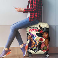 Kentucky Horse Racing Luggage Cover Black Derby Lady Cream Roses