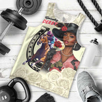 Kentucky Horse Racing Men Tank Top Black Derby Lady Cream Roses