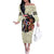 Kentucky Horse Racing Off The Shoulder Long Sleeve Dress Black Derby Lady Cream Roses