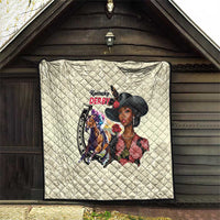 Kentucky Horse Racing Quilt Black Derby Lady Cream Roses
