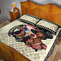 Kentucky Horse Racing Quilt Bed Set Black Derby Lady Cream Roses