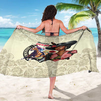 Kentucky Horse Racing Sarong Black Derby Lady Cream Roses