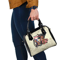 Kentucky Horse Racing Shoulder Handbag Black Derby Lady Cream Roses