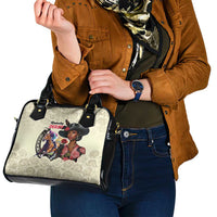 Kentucky Horse Racing Shoulder Handbag Black Derby Lady Cream Roses