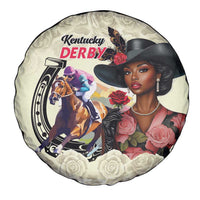 Kentucky Horse Racing Spare Tire Cover Black Derby Lady Cream Roses