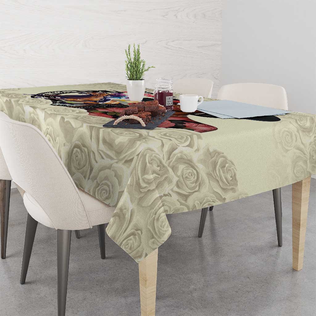 Kentucky Horse Racing Tablecloth Black Derby Lady Cream Roses