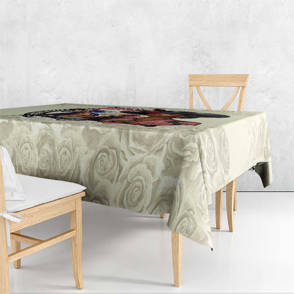 Kentucky Horse Racing Tablecloth Black Derby Lady Cream Roses