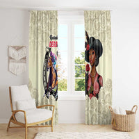 Kentucky Horse Racing Window Curtain Black Derby Lady Cream Roses
