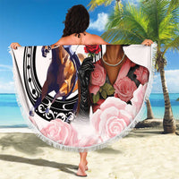 Kentucky Horse Racing Beach Blanket Black Derby Lady Pink Roses