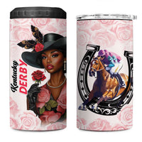 Kentucky Horse Racing 4 in 1 Can Cooler Tumbler Black Derby Lady Pink Roses