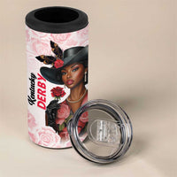 Kentucky Horse Racing 4 in 1 Can Cooler Tumbler Black Derby Lady Pink Roses