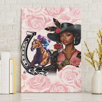 Kentucky Horse Racing Canvas Wall Art Black Derby Lady Pink Roses