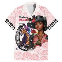 Kentucky Horse Racing Family Matching Mermaid Dress and Hawaiian Shirt Black Derby Lady Pink Roses