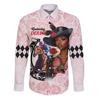 Kentucky Horse Racing Family Matching Puletasi and Hawaiian Shirt Black Derby Lady Pink Roses