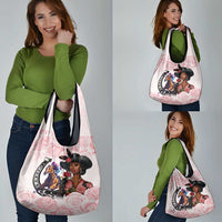 Kentucky Horse Racing Grocery Bag Black Derby Lady Pink Roses