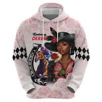 Kentucky Horse Racing Hoodie Black Derby Lady Pink Roses