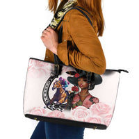 Kentucky Horse Racing Leather Tote Bag Black Derby Lady Pink Roses