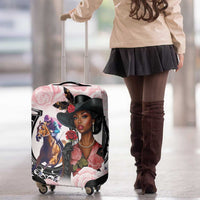 Kentucky Horse Racing Luggage Cover Black Derby Lady Pink Roses