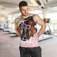 Kentucky Horse Racing Men Tank Top Black Derby Lady Pink Roses