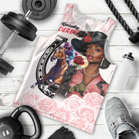 Kentucky Horse Racing Men Tank Top Black Derby Lady Pink Roses