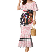 Kentucky Horse Racing Mermaid Dress Black Derby Lady Pink Roses