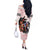 Kentucky Horse Racing Off The Shoulder Long Sleeve Dress Black Derby Lady Pink Roses