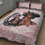 Kentucky Horse Racing Quilt Bed Set Black Derby Lady Pink Roses