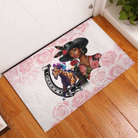 Kentucky Horse Racing Rubber Doormat Black Derby Lady Pink Roses