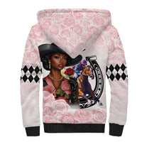 Kentucky Horse Racing Sherpa Hoodie Black Derby Lady Pink Roses
