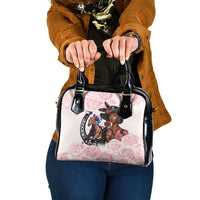 Kentucky Horse Racing Shoulder Handbag Black Derby Lady Pink Roses