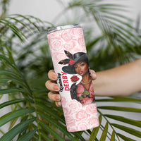 Kentucky Horse Racing Skinny Tumbler Black Derby Lady Pink Roses