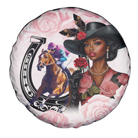 Kentucky Horse Racing Spare Tire Cover Black Derby Lady Pink Roses