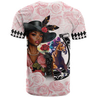 Kentucky Horse Racing T Shirt Black Derby Lady Pink Roses