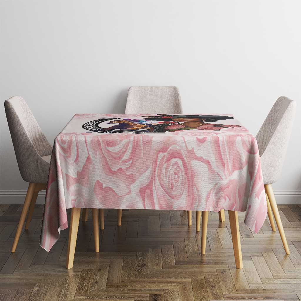 Kentucky Horse Racing Tablecloth Black Derby Lady Pink Roses