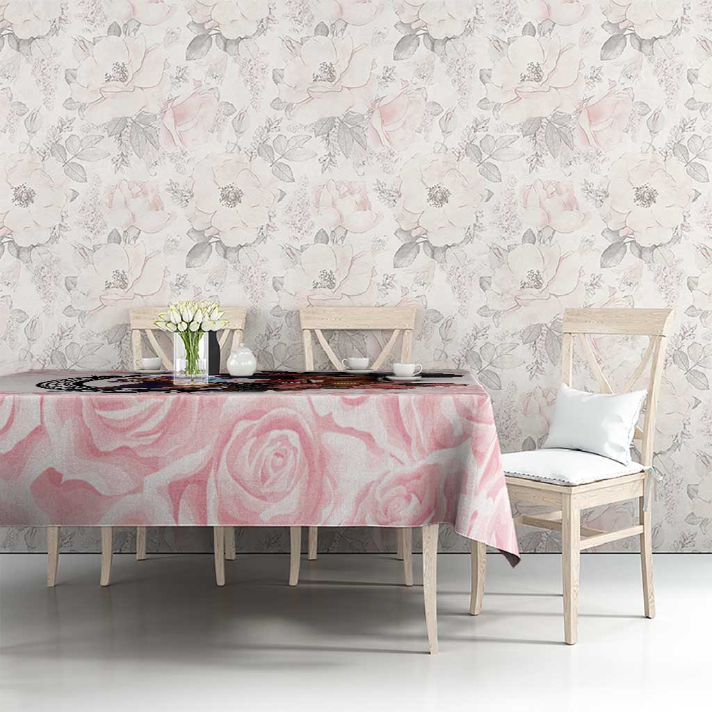 Kentucky Horse Racing Tablecloth Black Derby Lady Pink Roses