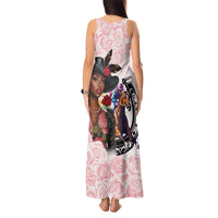 Kentucky Horse Racing Tank Maxi Dress Black Derby Lady Pink Roses