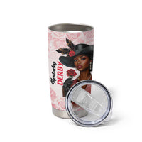 Kentucky Horse Racing Tumbler Cup Black Derby Lady Pink Roses
