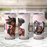 Kentucky Horse Racing Tumbler Cup Black Derby Lady Pink Roses