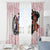 Kentucky Horse Racing Window Curtain Black Derby Lady Pink Roses