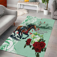 Kentucky Horse Racing Area Rug Churchill Downs Derby Mint Julep Cocktail