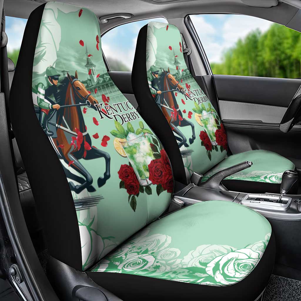 Kentucky Horse Racing Car Seat Cover Churchill Downs Derby Mint Julep Cocktail