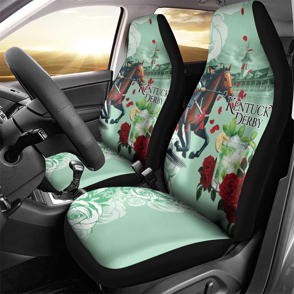 Kentucky Horse Racing Car Seat Cover Churchill Downs Derby Mint Julep Cocktail