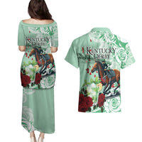 Kentucky Horse Racing Couples Matching Puletasi and Hawaiian Shirt Churchill Downs Derby Mint Julep Cocktail