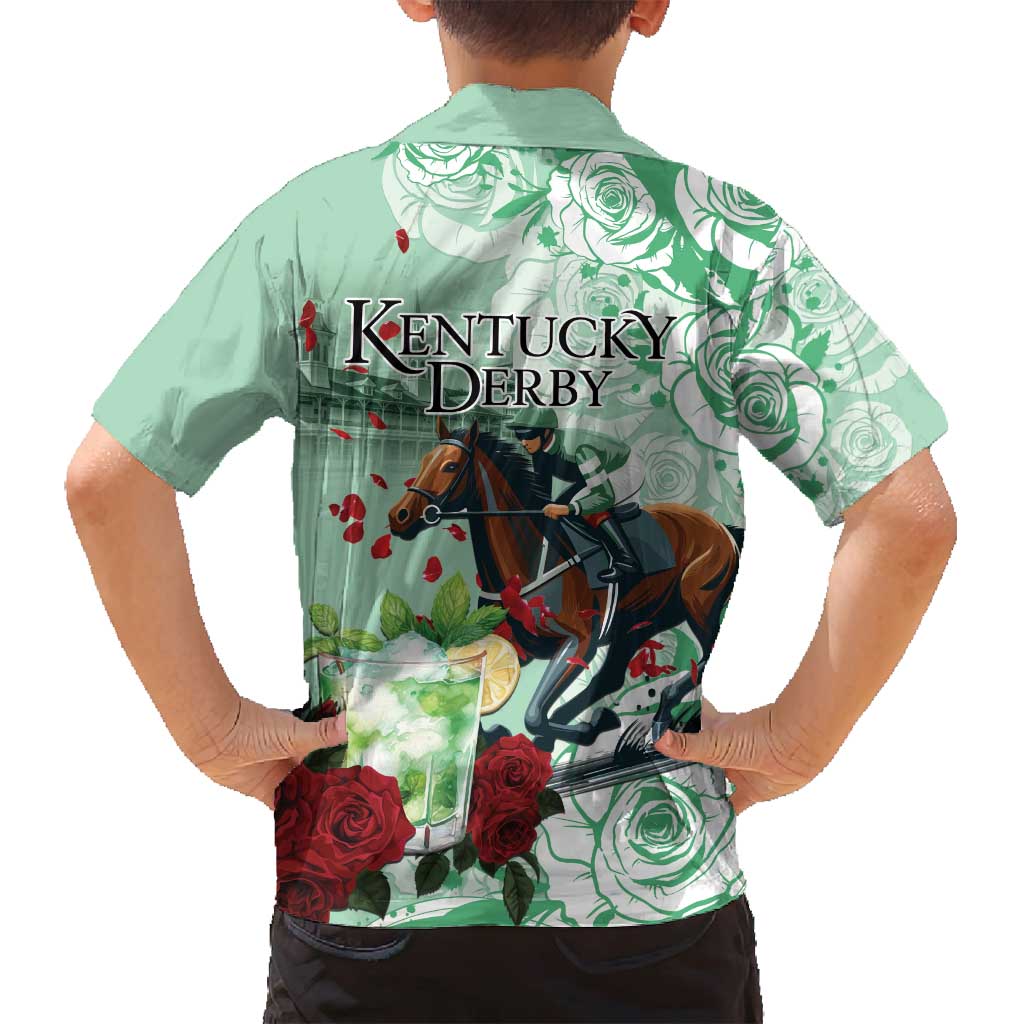 Kentucky Horse Racing Family Matching Long Sleeve Bodycon Dress and Hawaiian Shirt Churchill Downs Derby Mint Julep Cocktail