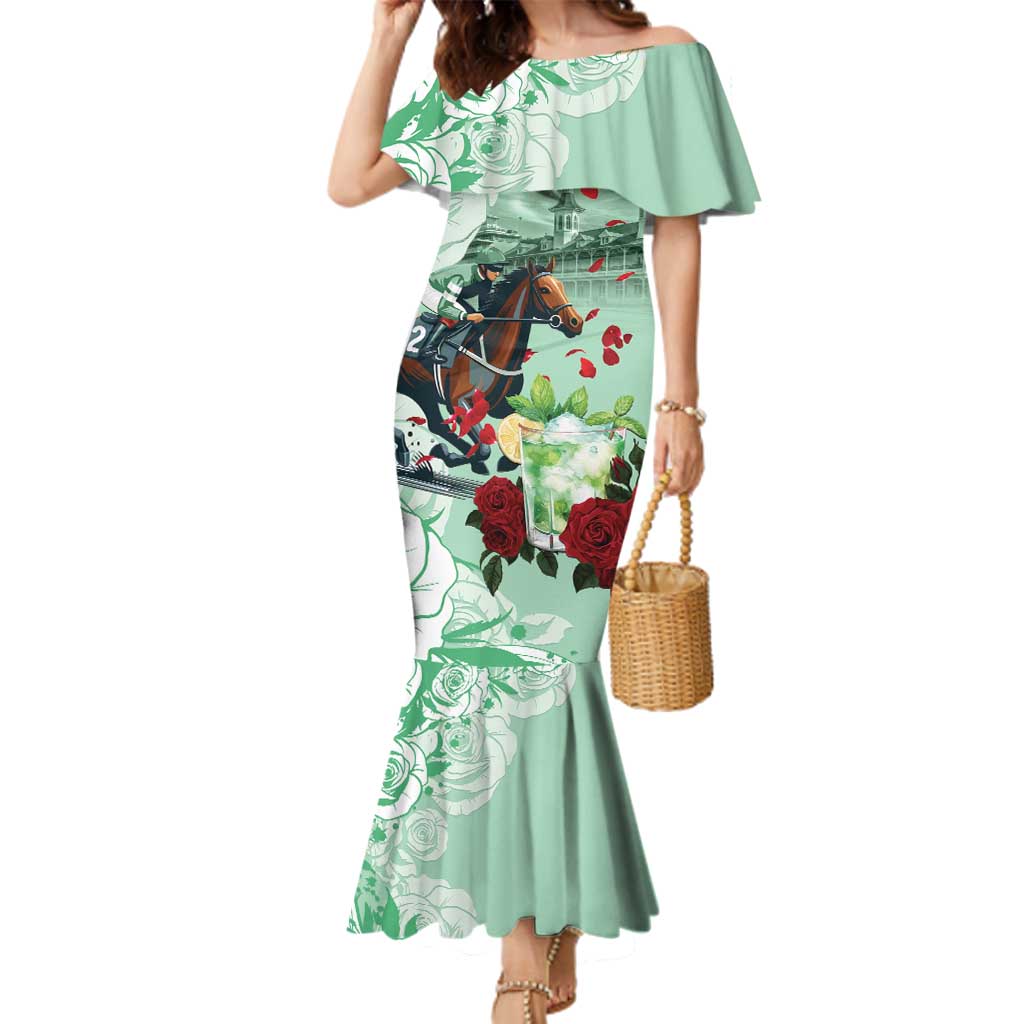 Kentucky Horse Racing Family Matching Mermaid Dress and Hawaiian Shirt Churchill Downs Derby Mint Julep Cocktail