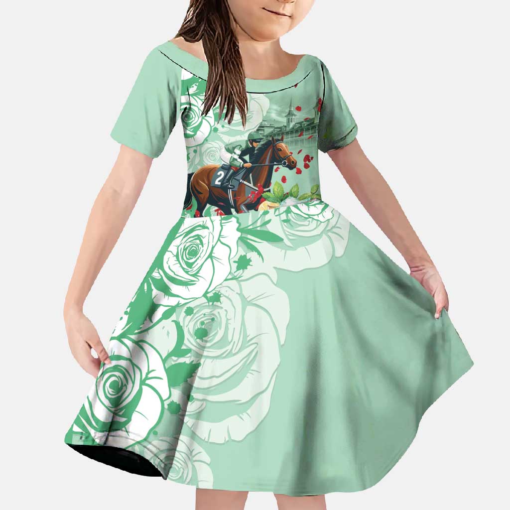 Kentucky Horse Racing Family Matching Off Shoulder Maxi Dress and Hawaiian Shirt Churchill Downs Derby Mint Julep Cocktail