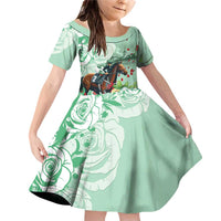 Kentucky Horse Racing Family Matching Off Shoulder Short Dress and Hawaiian Shirt Churchill Downs Derby Mint Julep Cocktail