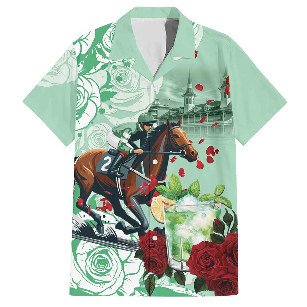 Kentucky Horse Racing Hawaiian Shirt Churchill Downs Derby Mint Julep Cocktail