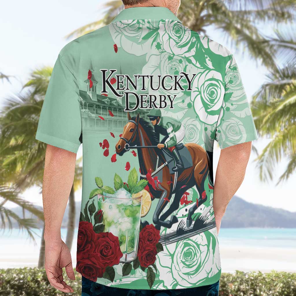 Kentucky Horse Racing Hawaiian Shirt Churchill Downs Derby Mint Julep Cocktail