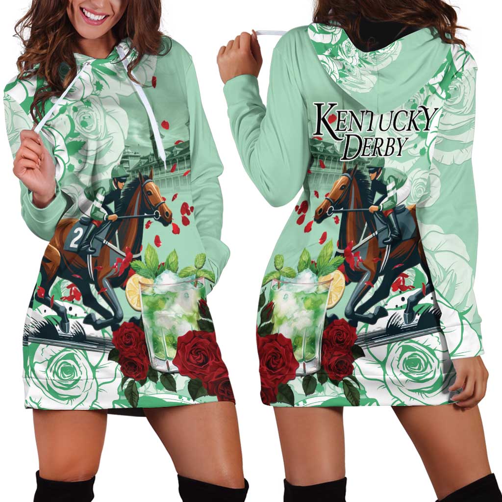 Kentucky Horse Racing Hoodie Dress Churchill Downs Derby Mint Julep Cocktail